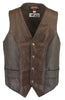 Men's Made in USA Horsehide Leather Motorcycle Vest Black and Brown