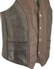Men's Made in USA Horsehide Leather Motorcycle Vest Black and Brown