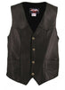 Men's Made in USA Black, Brown, Distressed Brown Naked Leather Basic Motorcycle Vest Leather Lined Gun Pockets