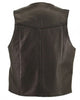 Men's Made in USA Black, Brown, Distressed Brown Naked Leather Basic Motorcycle Vest Leather Lined Gun Pockets