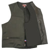 Men's Made in USA Black Naked Leather Racer Vest Solid Back Leather Lined Gun Pockets Zip Front