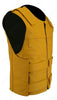 Made in USA Leather Bullet Proof Style Zippered Motorcycle Vest Yellow