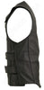 Men's Made in USA Black Leather Bullet Proof Style Tactical Style Motorcycle Vest