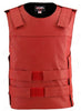 Mens Made in USA Red Leather Bullet Proof Style Motorcycle Vest