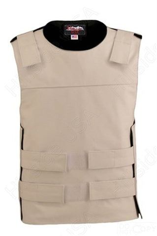 Mens Made in USA White Leather Bullet Proof Style Motorcycle Vest