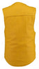 Mens Made in USA Yellow Leather Bullet Proof Style Motorcycle Vest