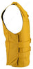 Mens Made in USA Yellow Leather Bullet Proof Style Motorcycle Vest