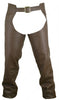 Made in USA Men's Brown Naked Seamless Leather Motorcycle Chaps