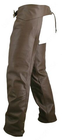 Made in USA Men's Brown Naked Seamless Leather Motorcycle Chaps