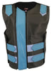 Womens Made in USA Double Zippered Bullet Proof Leather Motorcycle Vest All Colors