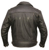 Men's Black Top Grain Buffalo Leather Motorcycle Jacket