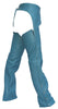 Women's Made in USA Baby Blue Classic Leather Motorcycle Chaps