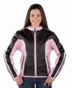 Women's Black and Pink Naked Leather Motorcycle Biker Jacket