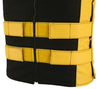 Made in USA Leather & Cordura Zippered Motorcycle Vest Yellow & Black