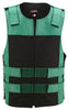 Made in USA Leather & Cordura Zippered Motorcycle Vest Green & Black