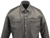 Mens Made in USA Black Or Brown Horsehide Leather Motorcycle Shirt