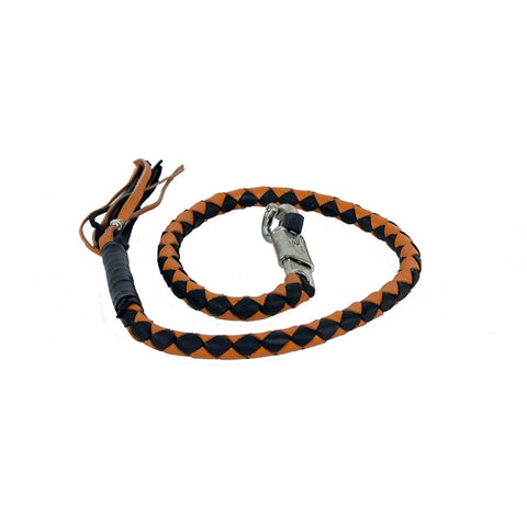 2" Circumference Orange & Black Get Back Whip for Motorcycles