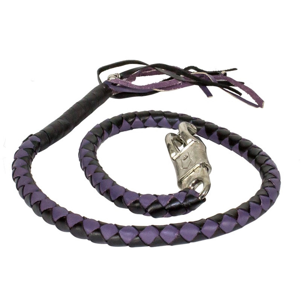 42" Purple & Black Get Back Whip For Motorcycles