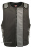 Made in USA Bulletproof Style Leather Motorcycle Vest Black/Blue