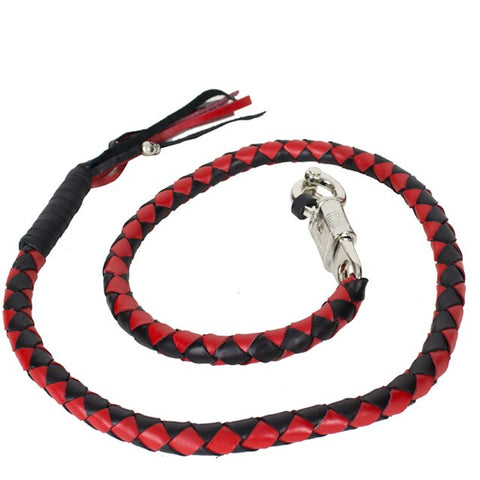 50" Inch Long Black And Red Get Back Whip