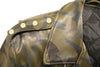 Men's Made in USA Classic Style Leather Camouflage Biker Jacket