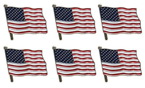 2” American Flag Lapel Pin Set Of 6