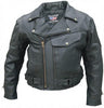 Black Buffalo Leather Vented Motorcycle Jacket Zip Out Liner