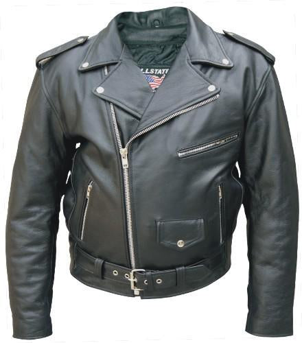 Men's Tall Classic Water Buffalo Leather Motorcycle Jacket