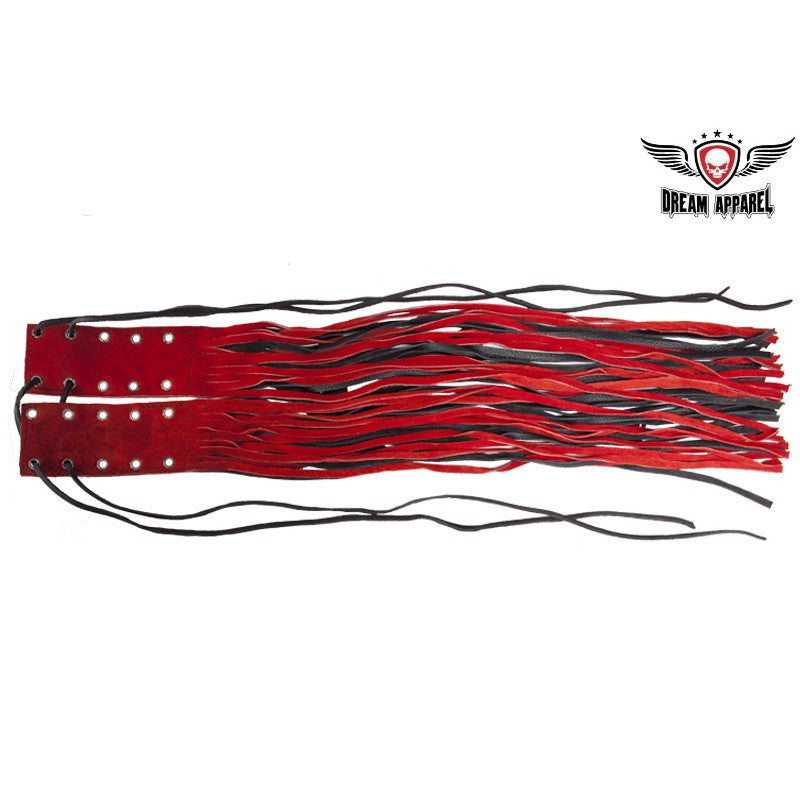 Red and Black Motorcycle Fringed Brake Clutch Cover