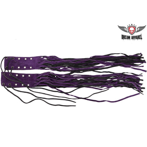 Purple and Black Motorcycle Fringed Brake Clutch Cover