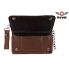 Brown Leather Bifold 3 Compartment Wallet