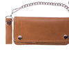 Tan Leather Bifold 4 Compartment Wallet With Zipper Closure