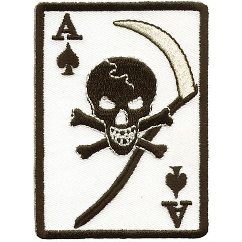 Ace Of Spades With Grim Reaper Skull Large Motorcycle Vest Patch 8.5" x 6"