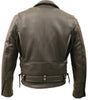 Men's Made in USA Black Bison Leather Vented Motorcycle Jacket