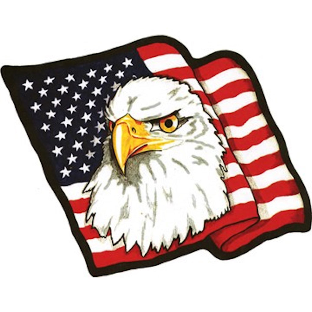 American Flag with Eagle Head Biker Vest Patch