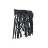 Black Leather Motorcycle Floor Boards With Fringe Driver Position