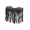Black Studded Leather Motorcycle Floor Boards with Fringe Passenger Position