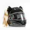 Blonde Motorcycle Helmet Pigtails