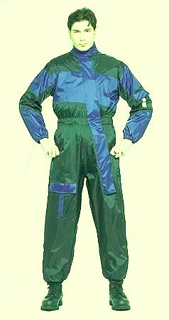 One Piece Motorcycle Rain Suit With Night Vision Reflectors On Front And Back