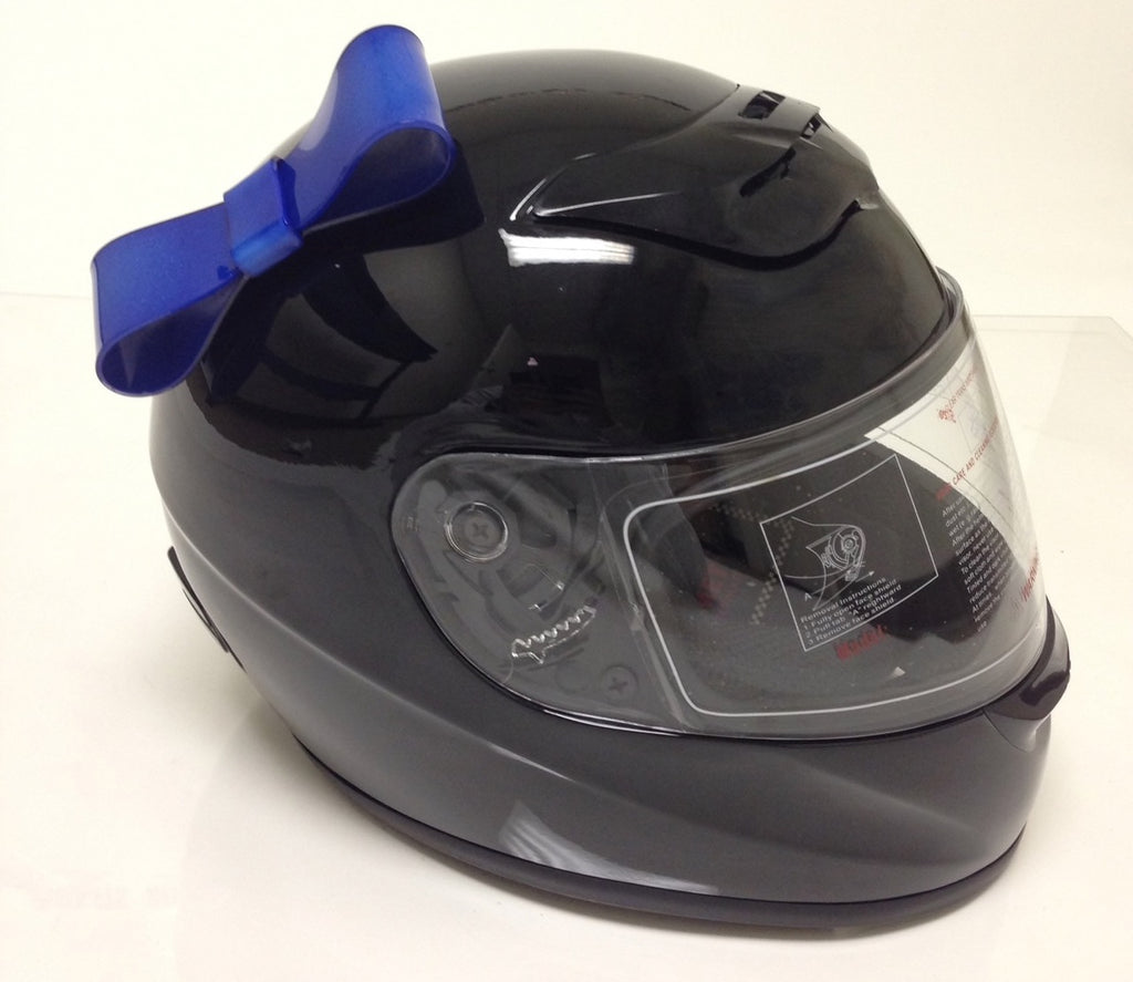 Blue Motorcycle Helmet Bow