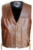Men's Made in USA American Bison Buffalo Leather Motorcycle Vest