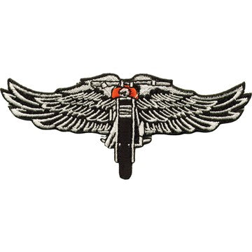 Chopper With Eagles Wings Motorcycle Vest Patch 4" x 9"