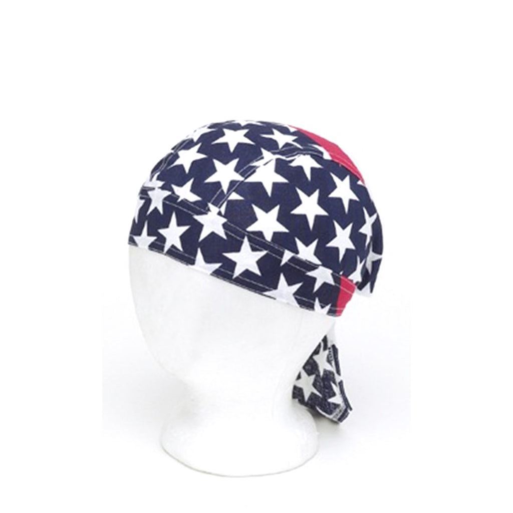 Cotton Skull Cap Headwrap With USA Stars and Stripes