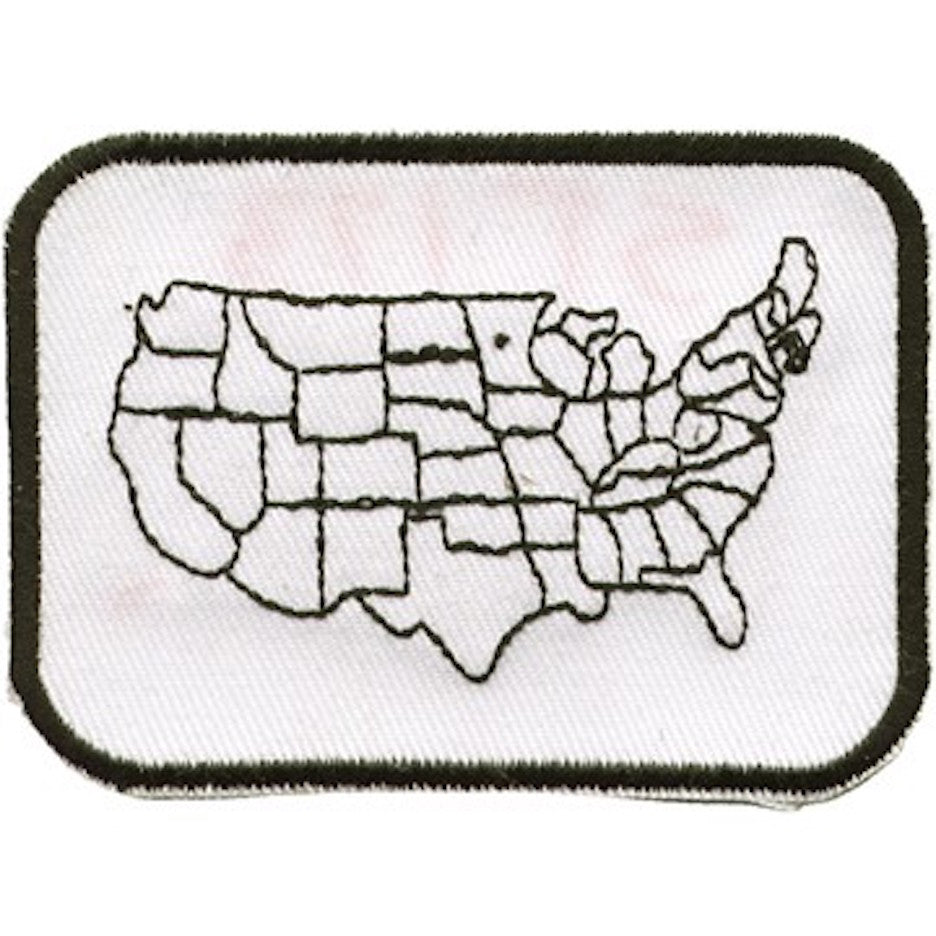United States Country Map Medium Motorcycle Vest Patch 4" x 6"