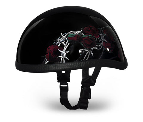 Daytona Eagle Novelty Motorcycle Helmet with Rose and Thorns