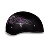 Daytona D.O.T Skull Cap Motorcycle Helmet Purple Rose