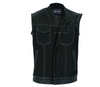 Men's Combo Leather And Denim Motorcycle Vest