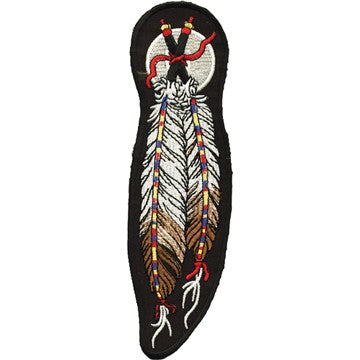 Dual Feather Motorcycle Vest Patch 8" x 2.5"