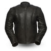 Revolt 1.4mm Leather Scooter Style Motorcycle Jacket Armor Pockets Gun Pockets
