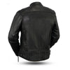 Top Performer Mens Black Naked Leather Vented Motorcycle Scooter Jacket